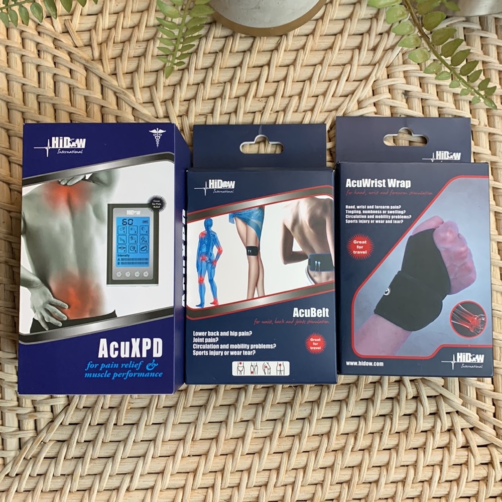 HiDow AcuXPd ultrasonic tens unit for pain like new in box w/two …